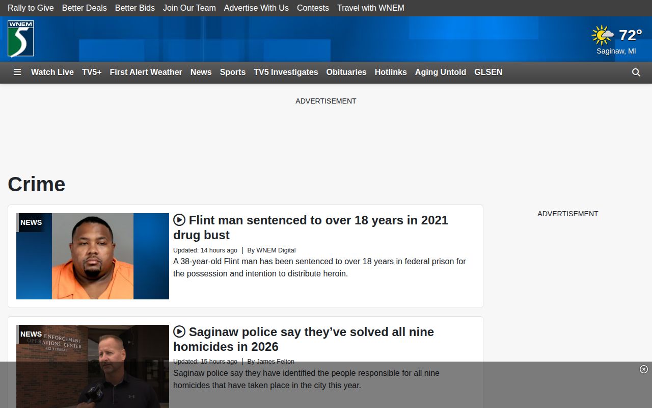 WNEM Genesee County crime news source page
