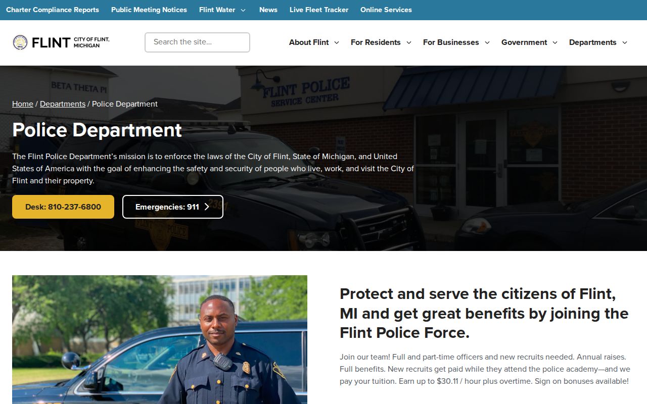Flint Police Department official webpage